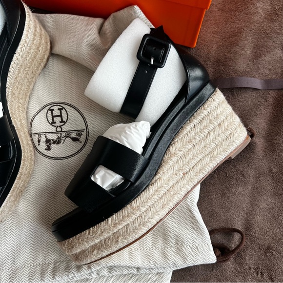 HERMES ELDA SANDAL ESPRADILLE WEDGE - Picture 11 of 12